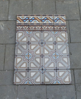 Antieke vloertegels model: Art-deco keramische motieftegels