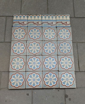 Antique floor tiles modell :Jugendstil ceramic motif tiles  