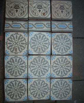 Antique  floor tiles modell :Jugendstil ceramic motif tiles