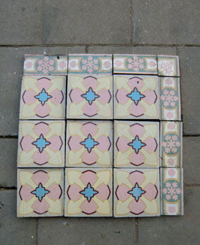 Antique  floor tiles model: Jugendstil ceramic motif tiles