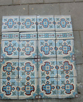 Antique  floor tiles model: Jugendstil ceramic motif tiles