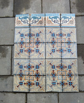 Antique  floor tiles model: Jugendstil ceramic motif tiles