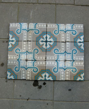 Antique  floor tiles model: Art-deco ceramic motif tiles