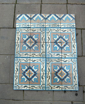 Antique  floor tiles model: Jugendstil ceramic motif tiles