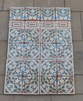 Antique floor tiles modell :Jugendstil ceramic motif tiles