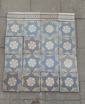 Antique floor tiles modell :Jugendstil ceramic motif tiles  