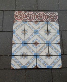 Antique floor tiles modell :Jugendstil ceramic motif tiles  