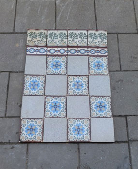 Antieke vloertegels model: Jugendstil keramische motieftegels  