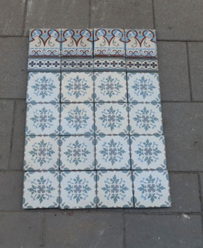 Antique floor tiles modell :Jugendstil ceramic motif tiles  