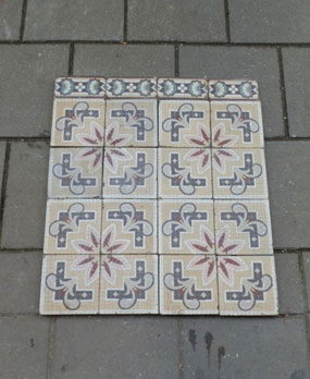 Antique floor tiles modell :Jugendstil ceramic motif tiles  