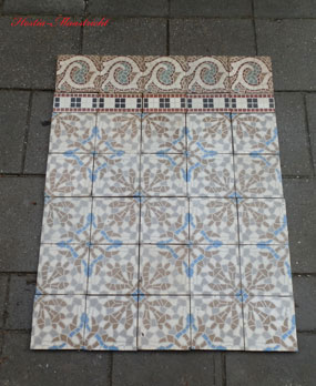 Antique floor tiles model: Jugendstile ceramic motif tiles