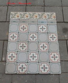 Antieke vloertegels model: Jugendstil keramische motieftegels  
