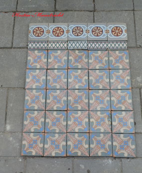 Antique floor tiles modell :Jugendstil ceramic motif tiles  