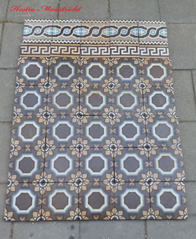 Antique floor tiles modell :Jugendstil ceramic motif tiles  