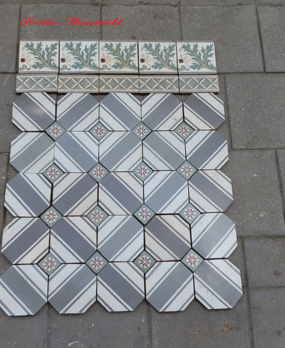 Antique floor tiles modell :Jugendstil ceramic motif tiles  