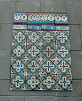 Antique floor tiles modell : Art-deco ceramic motif tiles
