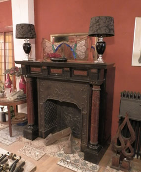 Antique marble columns fireplace 