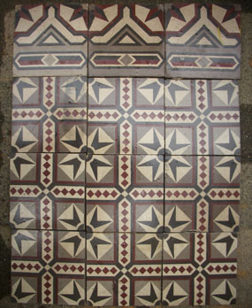 Antieke vloertegels model: Art-deco keramische motieftegels