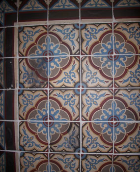 Antique  floor tiles model: Art-Nouveau ceramic motif tiles