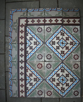 Antique  floor tiles modell :Jugendstil ceramic motif tiles