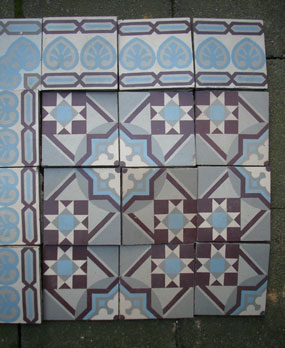 Antique  floor tiles model: Art-Deco ceramic motif tiles