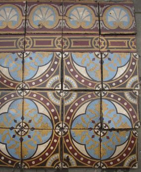 Antique  floor tiles model: Art-Nouveau ceramic motif tiles