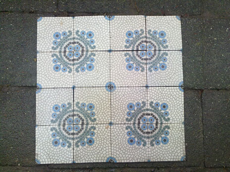 Antique  floor tiles model: Jugendstil ceramic motif tiles