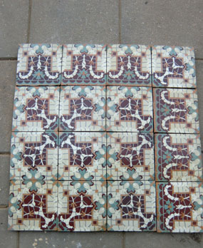 Antique  floor tiles model: Jugendstil ceramic motif tiles