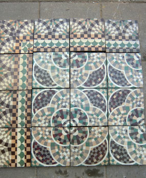 Antique  floor tiles modell :Jugendstil ceramic motif tiles