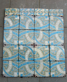 Antique floor tiles model: Jugendstil ceramic motif tiles