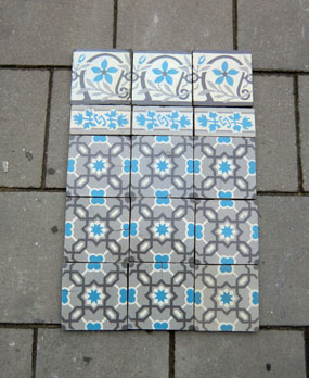 Antique  floor tiles modell : Art-Deco ceramic motif tiles