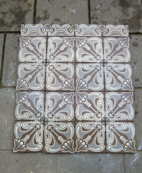 Antique  floor tiles modell :Jugendstil ceramic motif tiles