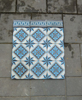 Antieke vloertegels model: Art-deco keramische motieftegels