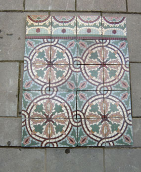 Antique floor tiles model: Jugendstil ceramic motif tiles