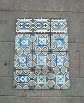Antique  floor tiles modell: Art-deco ceramic motif tiles