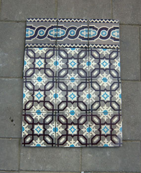 Antique  floor tiles modell: Art-deco ceramic motif tiles