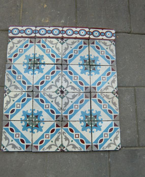 Antique floor tiles modell :Jugendstil ceramic motif tiles