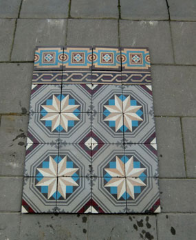 Antique floor tiles modell : Art-deco ceramic motif tiles