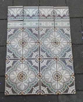 Antique floor tiles modell :Jugendstil ceramic motif tiles