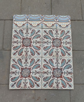 Antique floor tiles modell :Jugendstil ceramic motif tiles