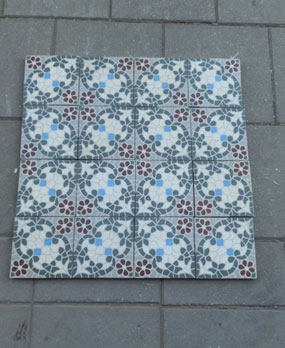 Antique floor tiles model: Jugendstil ceramic motif tiles