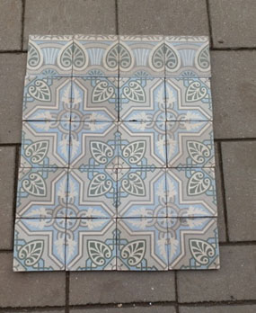 Antique floor tiles modell :Jugendstil ceramic motif tiles  