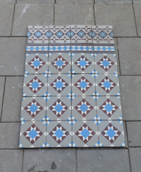 Antique Floor Tiles model: Art-deco ceramic motif tiles  