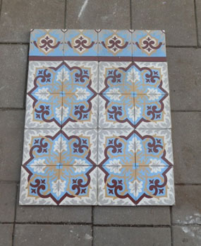 Antique floor tiles modell :Jugendstil ceramic motif tiles 