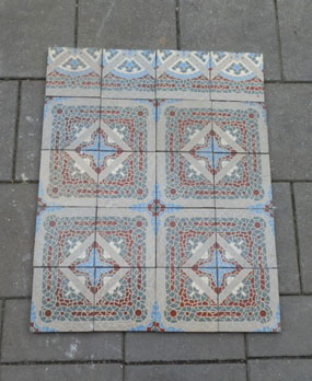 Antique floor tiles modell : Jugendstil ceramic motif tiles
