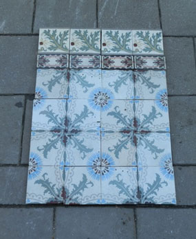 Antique floor tiles modell :Jugendstil ceramic motif tiles  