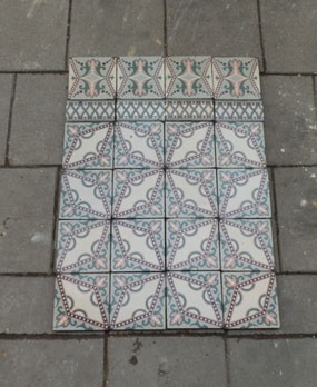Antique floor tiles modell :Jugendstil ceramic motif tiles  