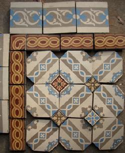 Antieke vloertegels model: Art-Nouveau keramische motieftegels